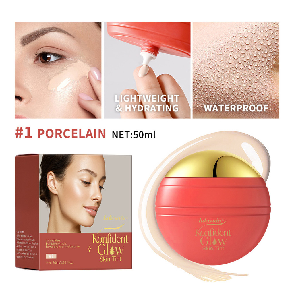 Moisturizing Oil-Free Glass Skin Liquid Foundation Glow Skin Tint คอนซีลเลอร์ Liquid Foundation