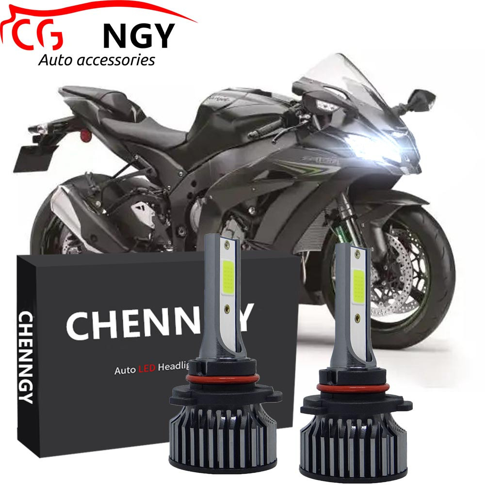 สําหรับ Kawasaki Ninja ZX10R 2004 2005 2011-2016 - 2x LED ไฟหน้าหลอดไฟ TE สีขาว 6000K 12V ชุดแปลง