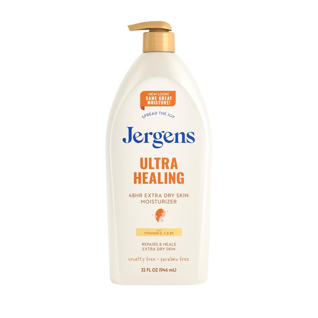 Jergens Ultra Healing Body Lotion มอยเจอร์ไรเซอร์สําหรับผิวแห้ง 32 ออนซ์ WJH8