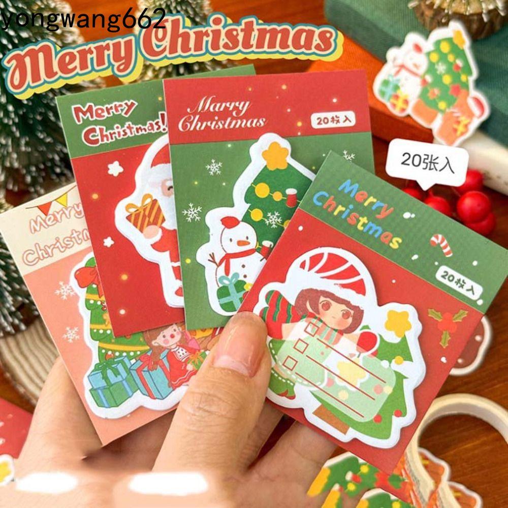 NORYX โน้ตคริสต์มาส, คริสต์มาสซานตาคลอสคริสต์มาส Memo Pad, แผ่นบันทึกน่ารัก N ครั้งกาว Mini Portable