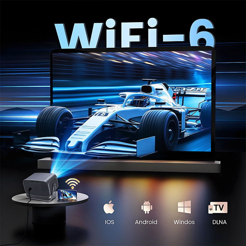 Gimbal Mini Home Projector HD Play Bluetooth Audio ห้องนอนโปรเจคเตอร์แบบพกพา