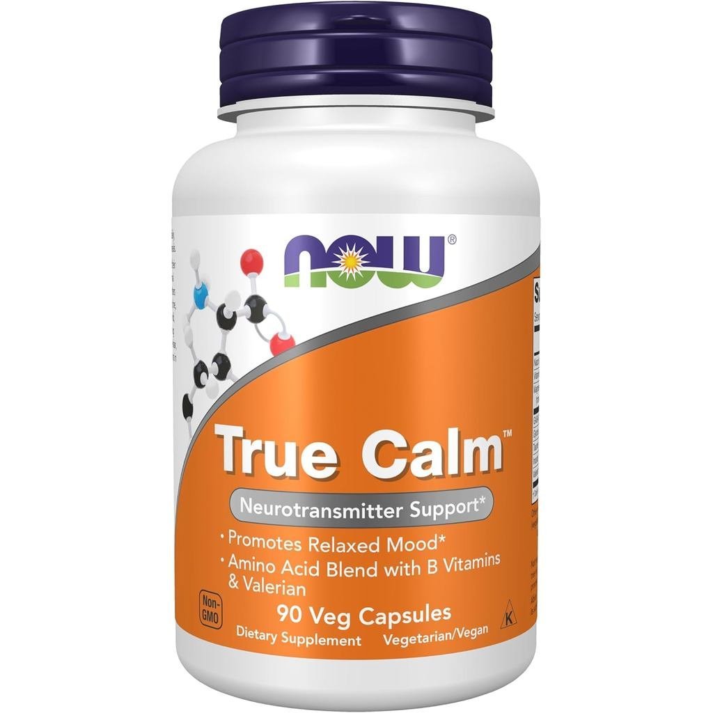 NOW s True Calm with Magnesium B s & More 90 Veg Capsules