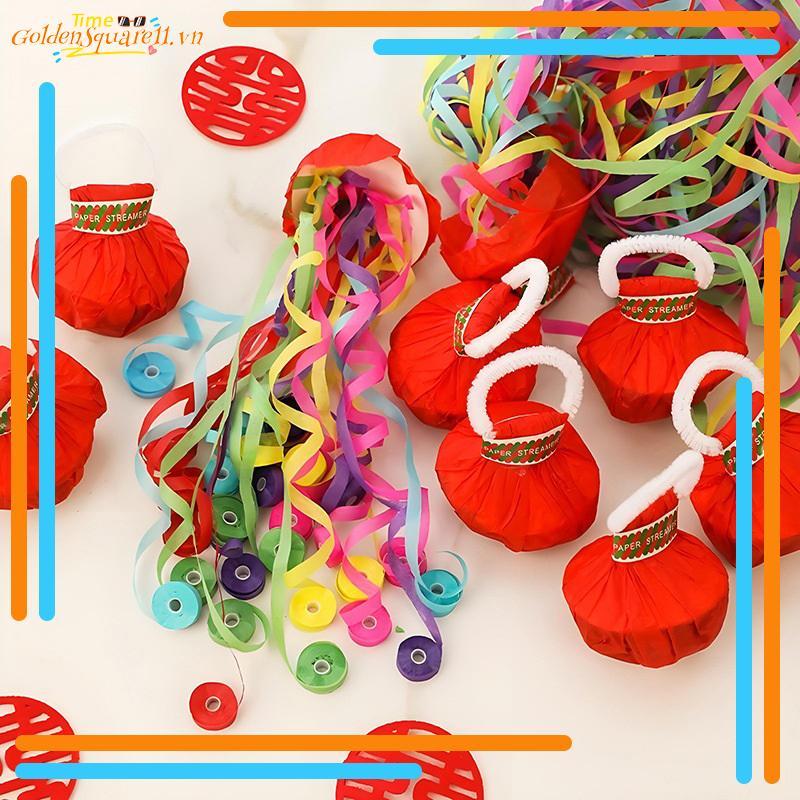 GoldenS 10 ชิ้นสีสันมือโยน Confetti Poppers โยน Streamers Poppers กระดาษ Craters Magic กระดาษริบบิ้น