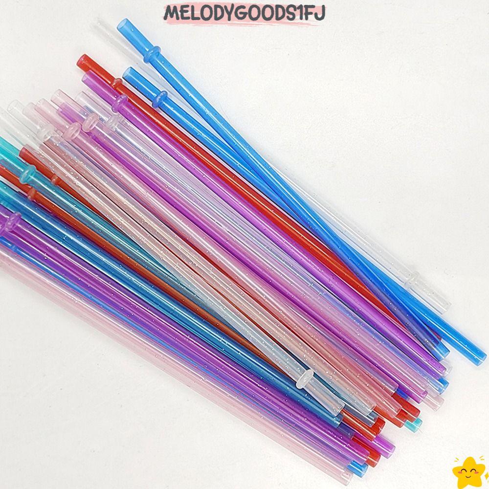 MELODYGOODS1FJ 1PC Glitter Straw, รถ Travel Cup ถ้วยฟางอุปกรณ์เสริมผงทองหลอดพลาสติก,พร้อมแปรงทําความ