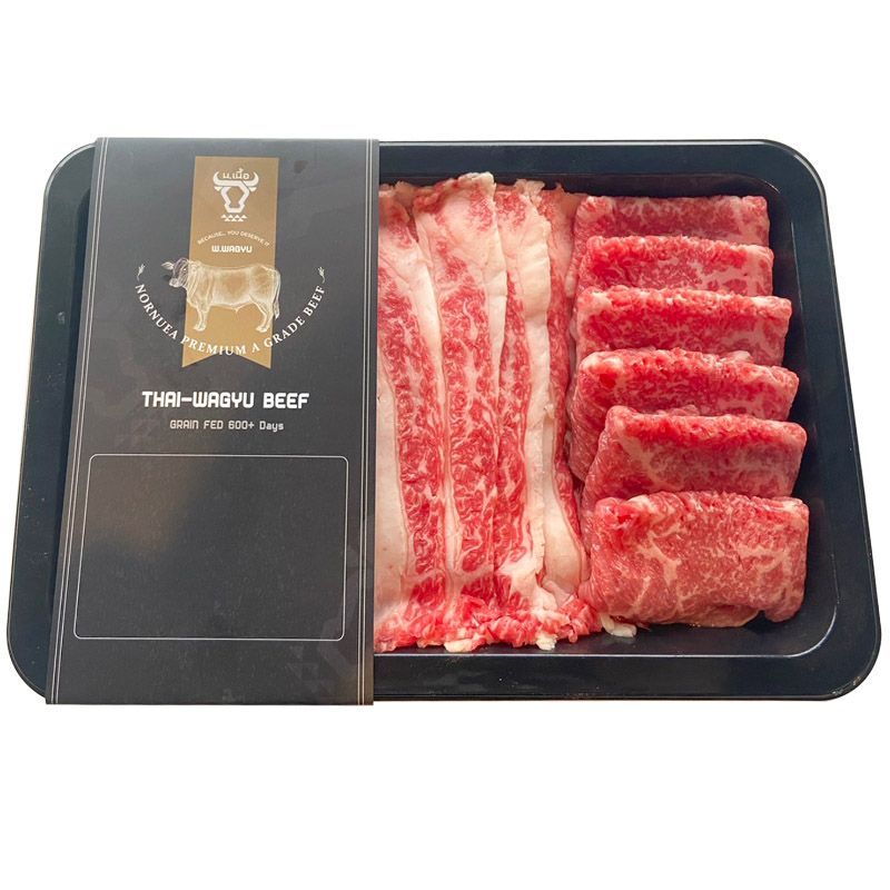 น.เนื้อชุดรวมเนื้อไทยวากิวชาบูปิ้งย่างแช่แข็ง 300กรัม Nornuea Happy Thaiwagyu Set Thai Wagyu Beef 300g.