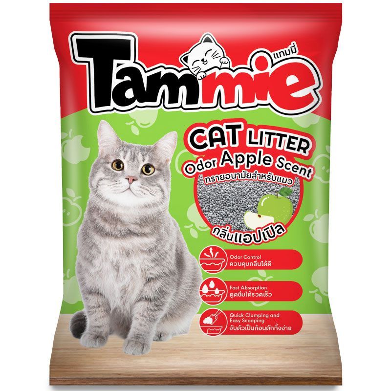 แทมมี่ทรายอนามัยสำหรับแมวกลิ่นแอปเปิล 5ลิตร Tammie Cat Litter Apple Scented 5ltr.