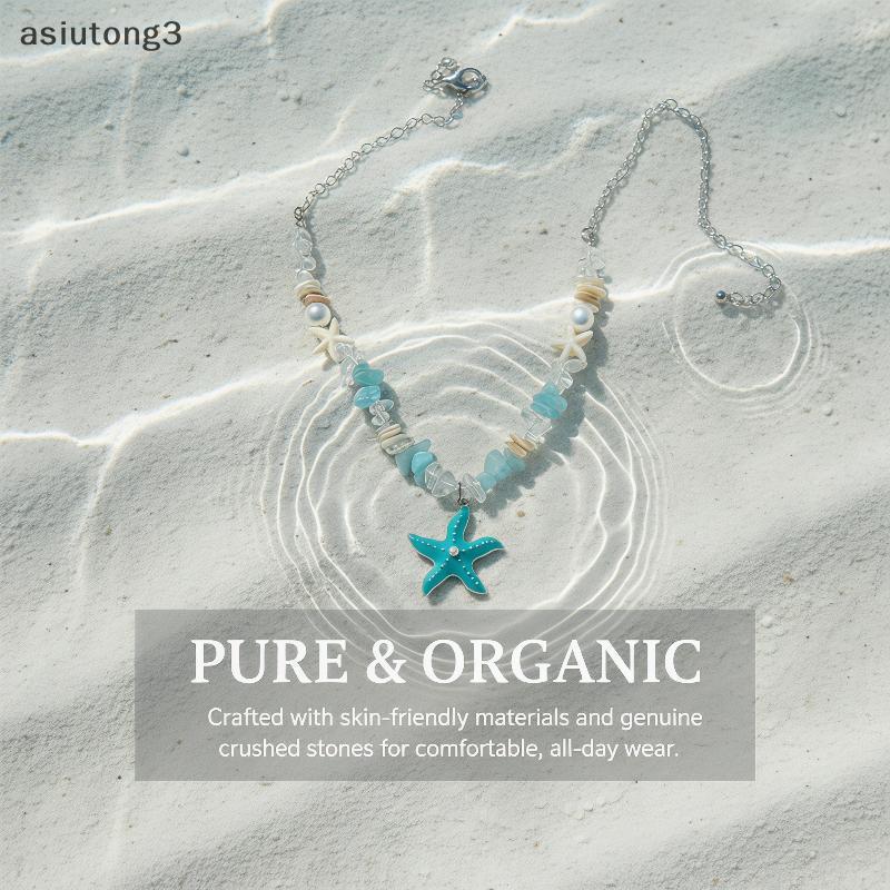 [ASIU] Hypoallergenic Ocean Themed Starfish Shell Pearl Nelace Skin Friendly Jewelry for Sensitive S