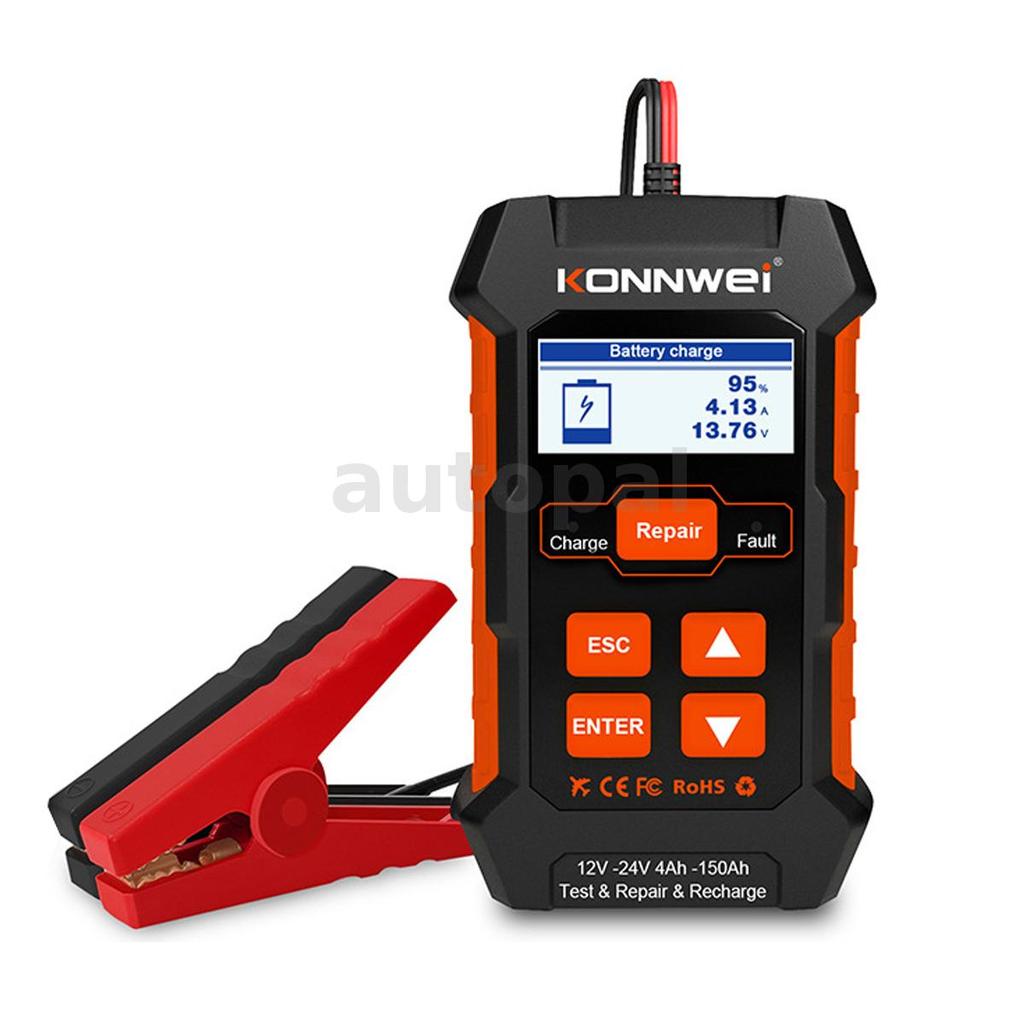 KW520 12V 24V Professional Car Battery Charger Repairer เครื่องมือวินิจฉัยเครื่องทดสอบ 3 In 1