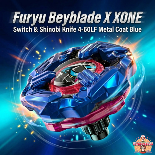 Furyu Beyblade X XONE Beyblade X XONE- Switch & Shinobi Knife 4-60LF Metal Coat Blue [Direct from Ja