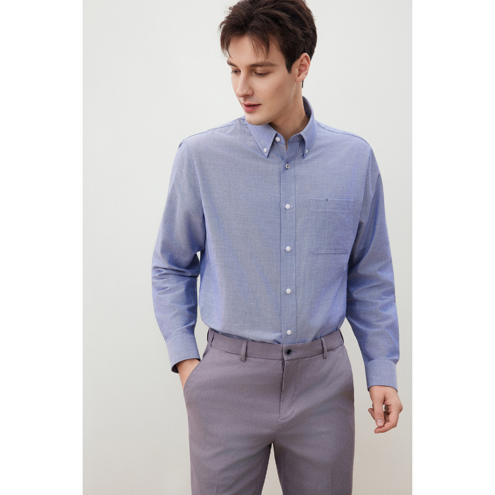G2000 قميص رجالي كاجوال Comfort Fit — أزرق