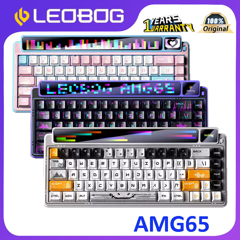 LEOBOG AMG65 หน้าจอเมทริกซ์ 65% + หน้าจอสี บลูทูธไร้สายที่กําหนดเองการสอบจําลองที่สามแป้นพิมพ์เครื่อ