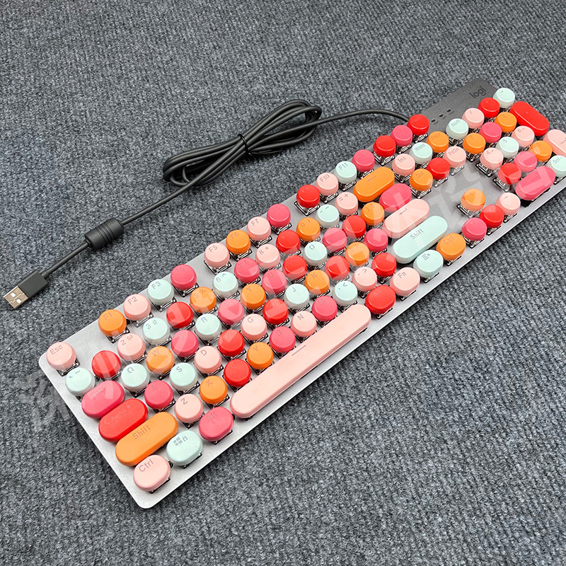 Logitech k845 Mechanical Keyboard Wired Backlight 104-Key Office Game Free Girl Rainbow Macaron Grap