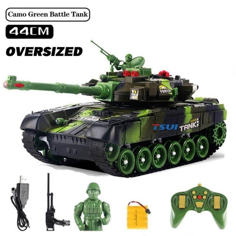 Big 44 ซม.RC ถังเด็กของขวัญของเล่น litary ยานพาหนะของเล่น Offroad Crawler Tracked รีโมทคอนโทรล Battl