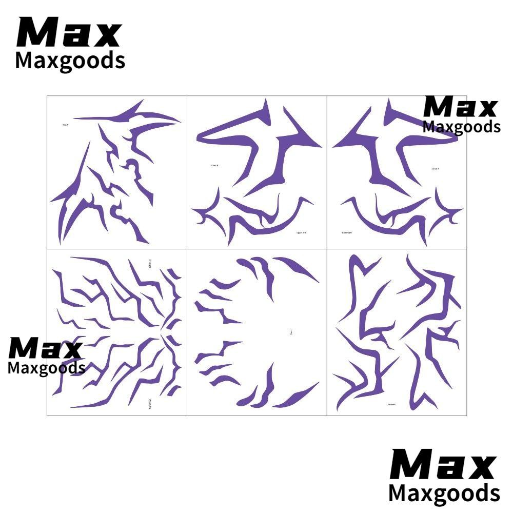 MAXG 6 ชิ้น/เซ็ตคอสเพลย์ Prop Tattoo สติกเกอร์,สีม่วงที่มีสีสันรอยสักชั่วคราว,สีอะนิเมะ KPop Demon Hunters Rumi รอยสักคอสเพลย์ Tattoos สติกเกอร์ผู้หญิง Party Roleplay