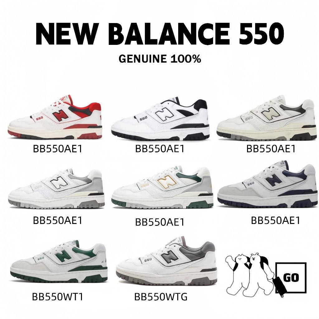 [ของแท้] 550 BB550AE1 BB55HA1 BB550LWT BB550PWA BB550PWC BB550WA1 BB550WT1 รองเท้าผ้าใบ