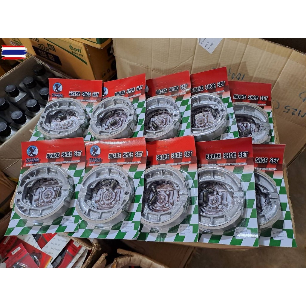 priceช่าง! ผ้าเรคหน้า/หลังดรัม HONDA WAVE ทุกรุ่น ยี่ห้อ SWM 1ชุด มี 10ชิ้น