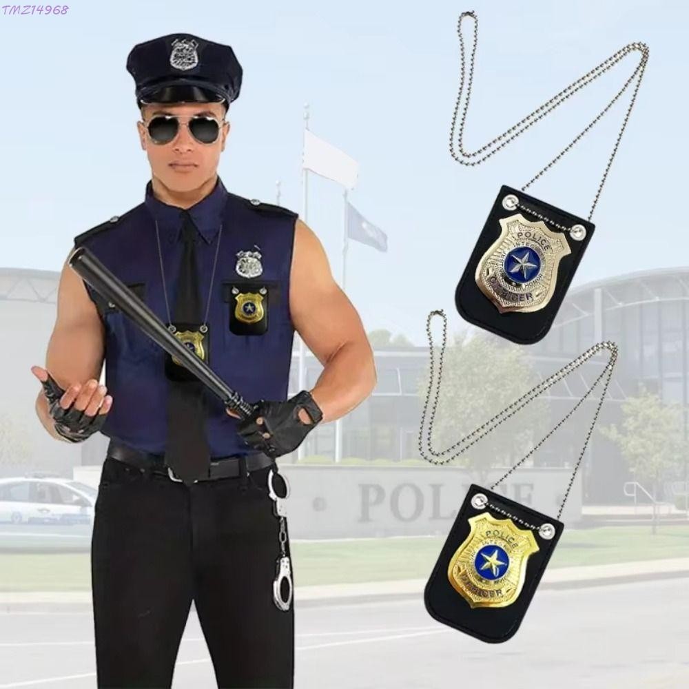 TMZ14968 คอสเพลย์ป้ายตํารวจ, พร้อมโซ่แต่งตัวตํารวจบทบาทเล่นของเล่น, แฟชั่นพลาสติกตํารวจเจ้าหน้าที่เข