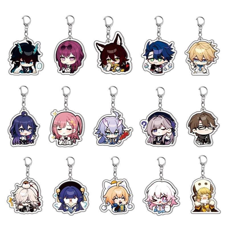 พวงกุญแจอะคริลิค Honkai Star Rail Tingyun Elysia Asta Herta Jing Yuan มีนาคม 7th Yanqing Key Chain A