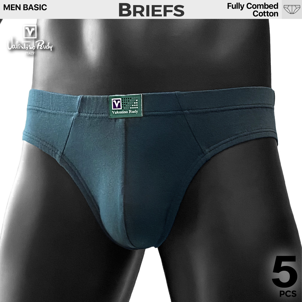 VALENTINO RUDY ชุดชั้นในชาย 5 ชิ้นกางเกงผ้าฝ้ายหวีเต็ม VRMB 656-5 (คละสี) Seluar Dalam Lelaki