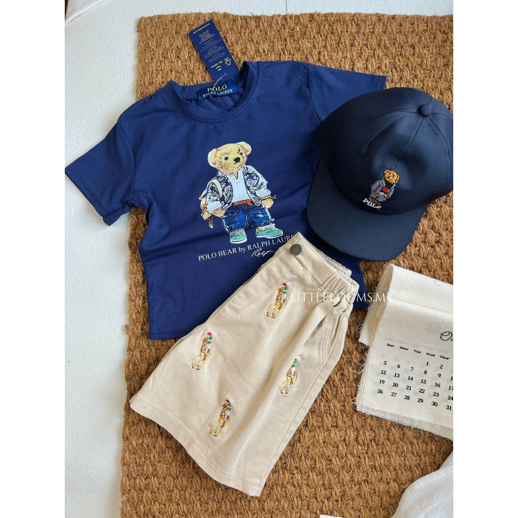 LITTLELOMS Kids Ralphs Chic RL Polo 3-in-1 Setwear ผ้าฝ้าย 100% ปักรายละเอียดขนาด 100–150