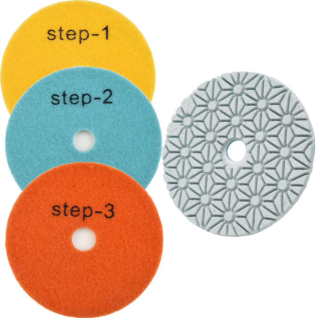 [NEW]2PCS 4inch 100mm Dry/wet 3 Step Polishing Pads Grinding wheel fpr Granite tiles[SWHOME-TH]