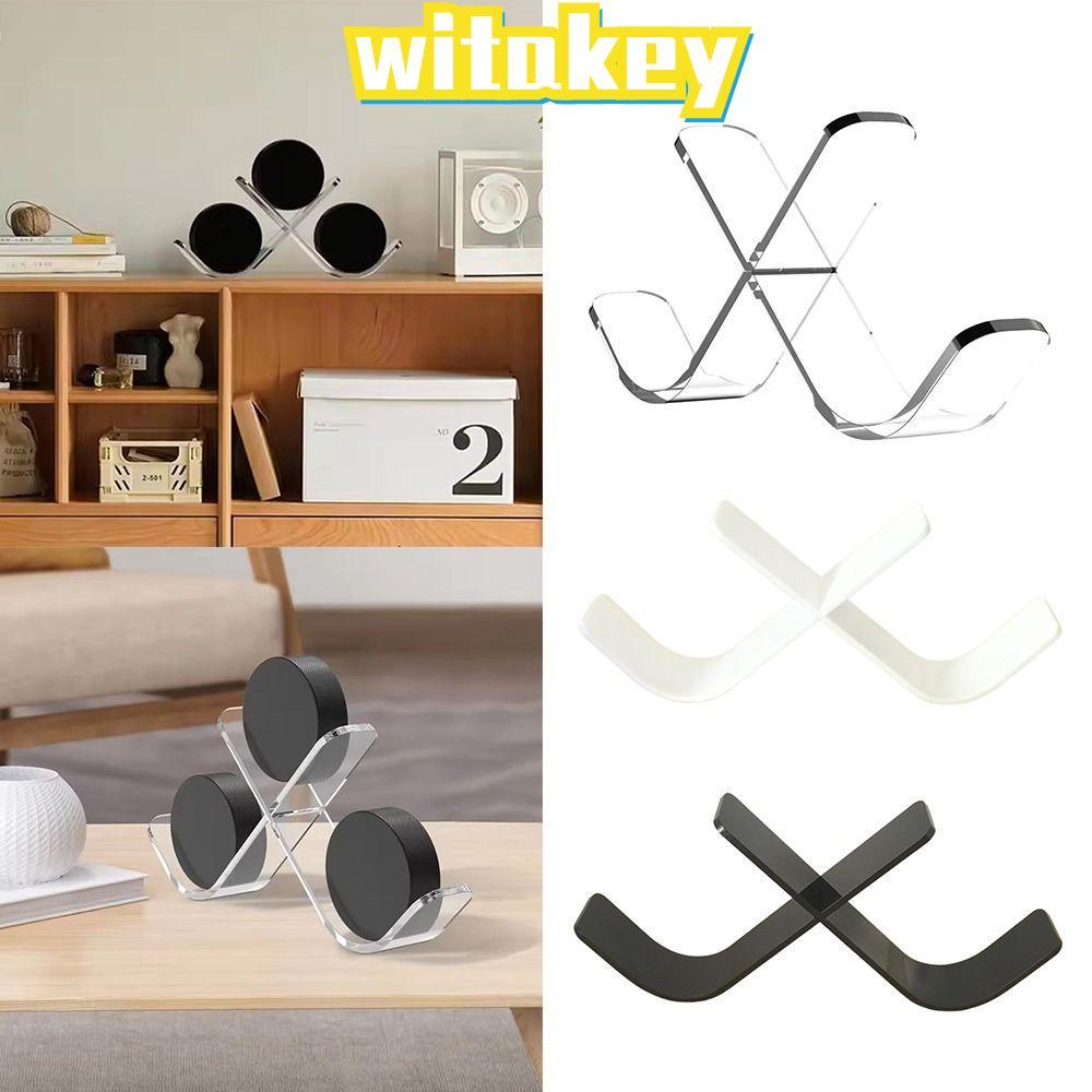 WITAKEY Hockey Puck Display, อะคริลิคโปร่งใสฮ็อกกี้น้ําแข็ง Puck ผู้ถือขาตั้ง,กีฬาตกแต่ง Triple Desk