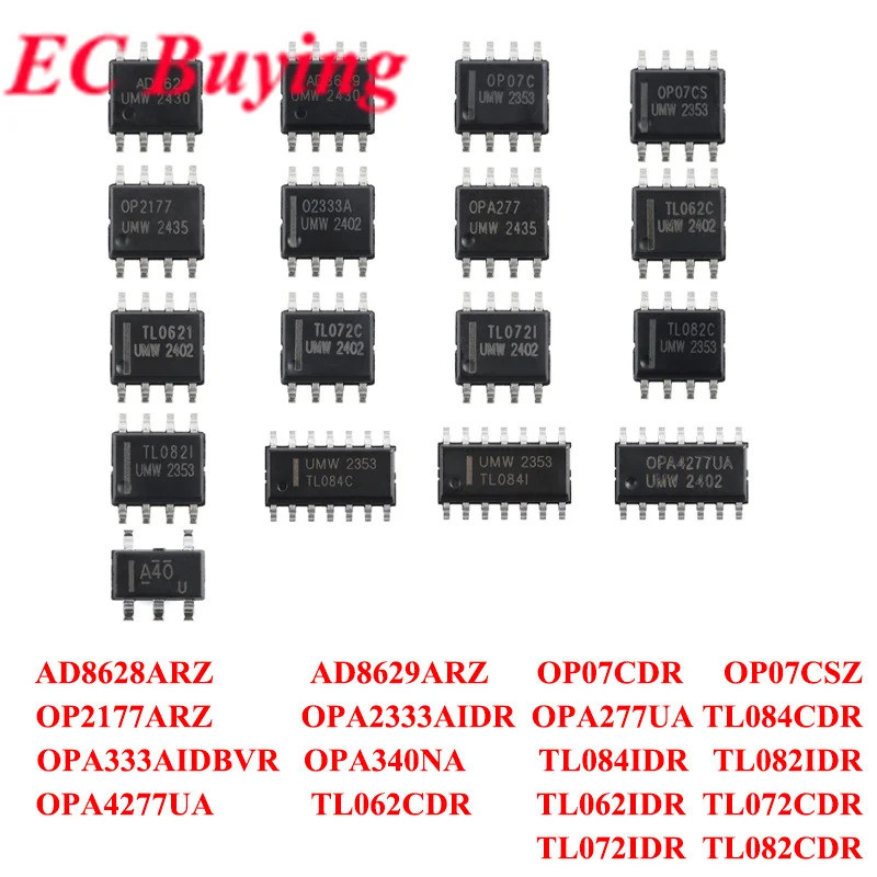 100 ชิ้น/5 ชิ้น AD8628ARZ AD8629ARZ OP07CDR OP07CSZ OP2177ARZ OPA2333R OPA277UA TL084CDR OPA333AIDBV