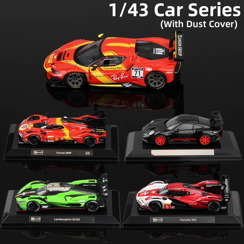 Bburago 1:43 รถแข่งรุ่นฝาครอบกันฝุ่น Series Alloy Miniature Diecast Racing Static ของเล่น 499P 296 G