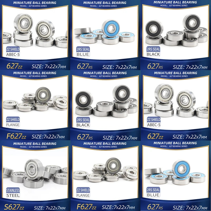 FUSHI 627 ZZ แบริ่ง 7x22x7 มม.10 ชิ้น 627ZZ RS 2RS แบริ่ง Handpiece หน้าแปลนสําหรับมอเตอร์อุตสาหกรรม