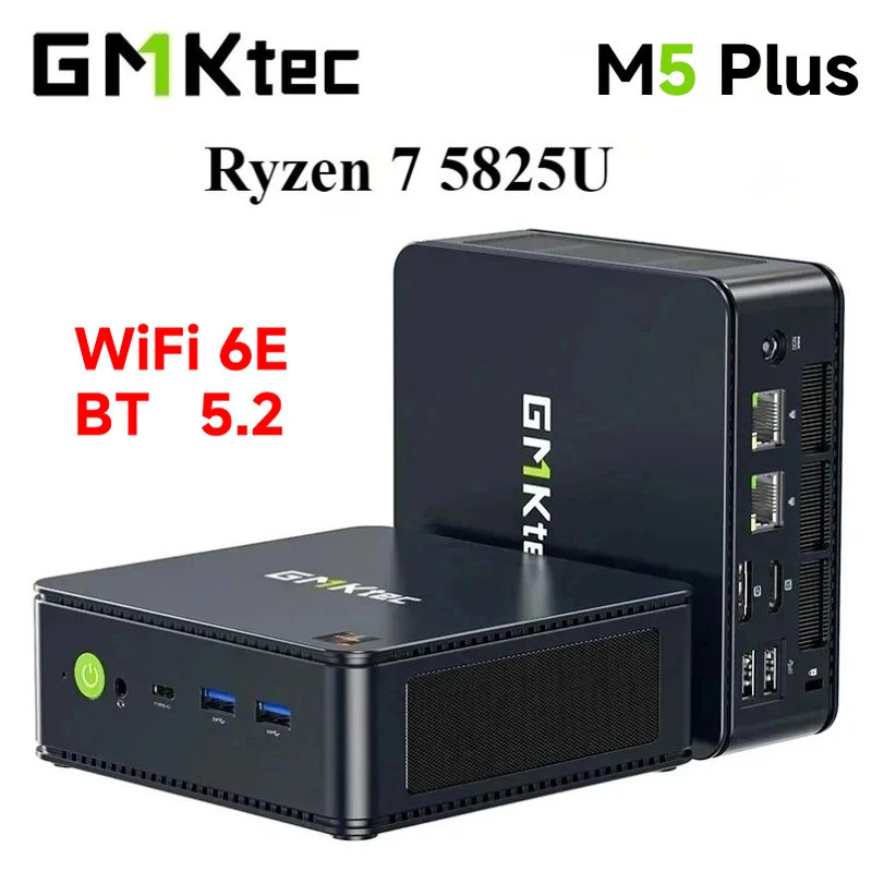 GMKtec M5 Plus Ryzen 7 582U Mini PC Win11 Pro Dual DDR4 NVMe M.2 SSD WiFi6E BT5.2 Tri-Display เดสก์ท