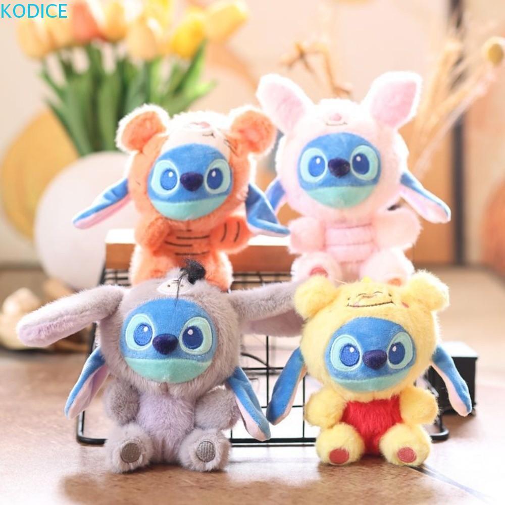 KODICE Stitch Key Ring, Soft Cartoon Plush Toothless Keychain, Creative Pooh Bear Kawaii Eeyore Blue