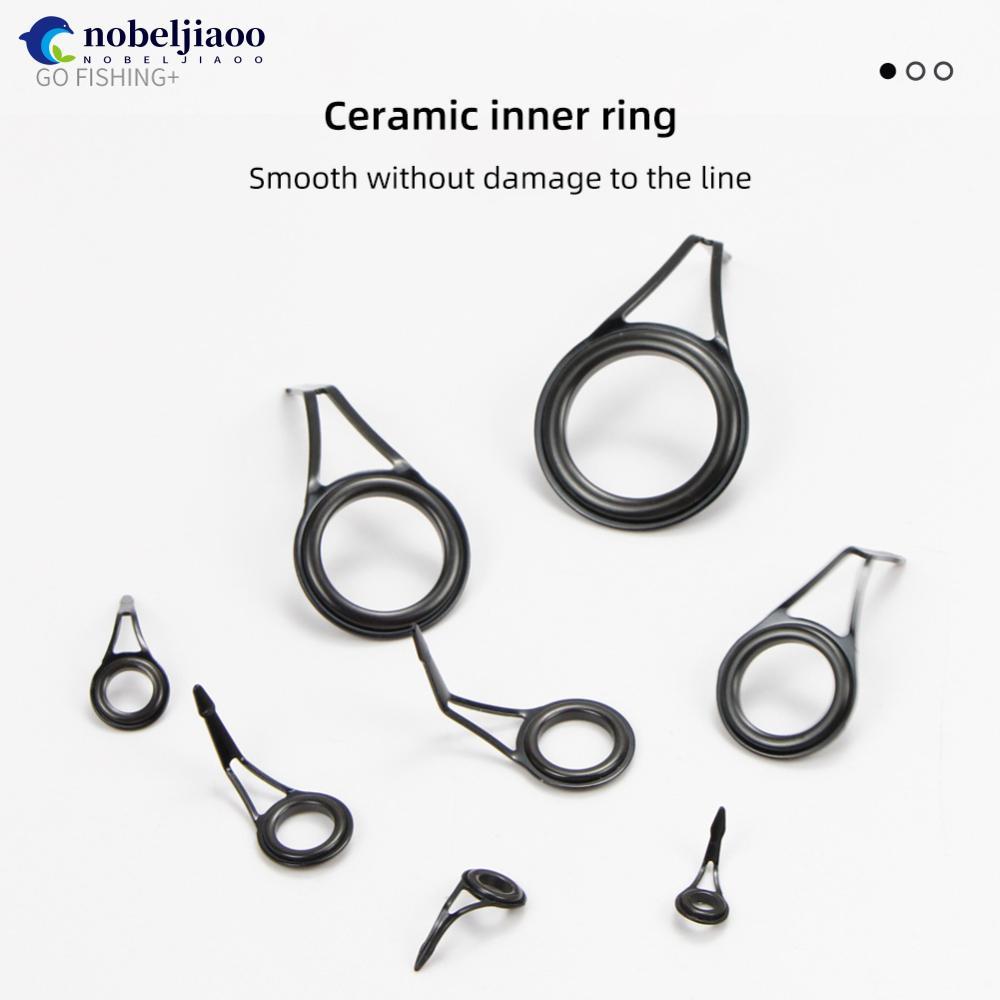 NOBELJIAOO 8 ชิ้น 8 ขนาดสแตนเลสตกปลา Rod Guide Rod สําหรับ Octopus และ Blackhead ปลาซอส Top แหวนชุดซ