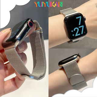 สายรัดโลหะสแตนเลส Milanese Loop สำหรับ for Smartwatch Ultra 3 2 Series 11 10 9 8 7 SE 6 IWatch 49 46 45 44 42 41 40 มม