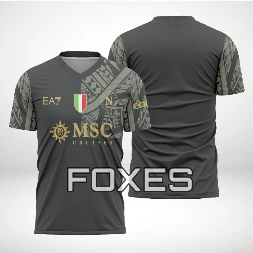 เสื้อฟุتบอล EA7 Napoli แบบพิมพ์ลาย Dri-Fit สำหรับฤดูกาล 23/24