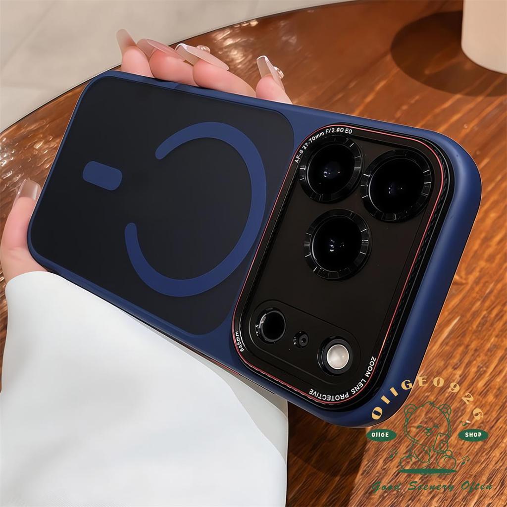 เคส iPhone17 สีส้ม Lycra Scrub Skin Sense เคสโทรศัพท์แม่เหล็ก iphone17 Pro Max 16 15 14 เคสสําหรับ iPhone เคสซิลิโคนนิ่ม TPU กันกระแทก