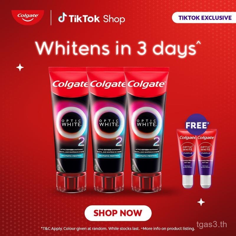 COLGATE Optic White O2 Aromatic Menthola/Peach Osmanthus Whitening Toothpaste 85g [Bundle of 3] + FR