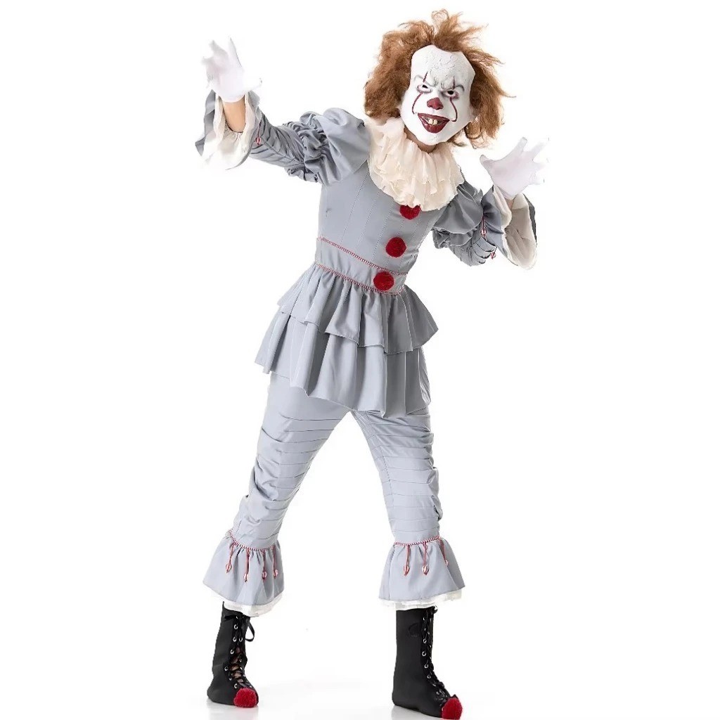 PDD-PNW ชุดตัวตลก Pennywise <It> Clown Costume, Pennywise Halloween Costume 🚚ด่วนมีส่งGrabค่า
