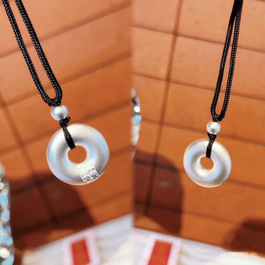 ปลอดภัยหัวเข็มขัดจอยจี้999ร้อยฟอร์จูนตัวละครปลอดภัยเงินแท้ผู้ชายผู้หญิงปีมังกรฝ้าแข็งราศีสร้อยคอ 2HB