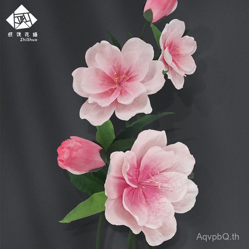 เค้าโครงเวทีหน้าต่างทําด้วยมือขนาดใหญ่จําลองตกแต่ง High-End Live Green Plant Shop Peach Blossom B & 