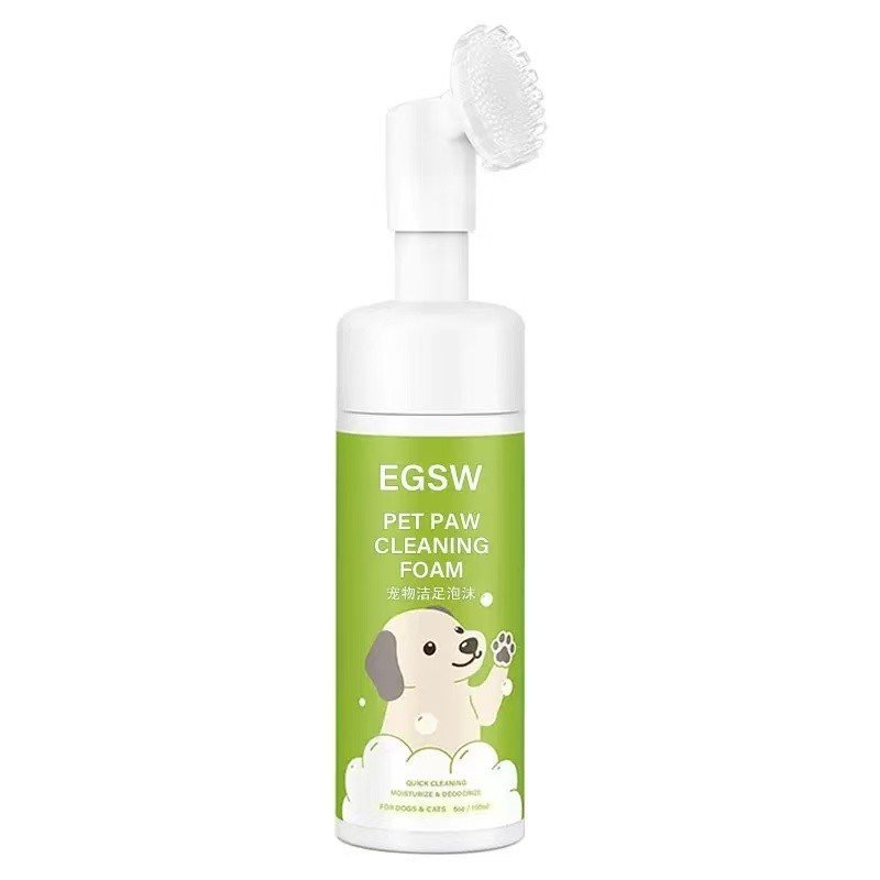 Paw Cleaner for Dogs & Cats, No-Rinse Foaming Pet Foot Washer with Built-in Scrubber Brush for Dirty