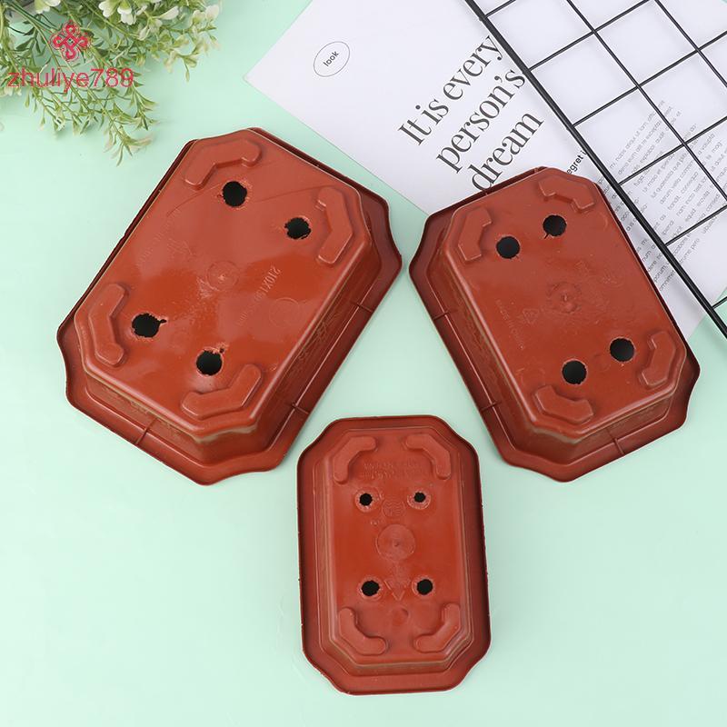 <zhuliye789> 1ชิ้นบอนไซหม้อVINTAGEพลาสติกSปลูกหม้อสี่เหลี่ยมคลาสสิกบอนไซหม้อกระบองเพชรกระถางดอกไม้สว