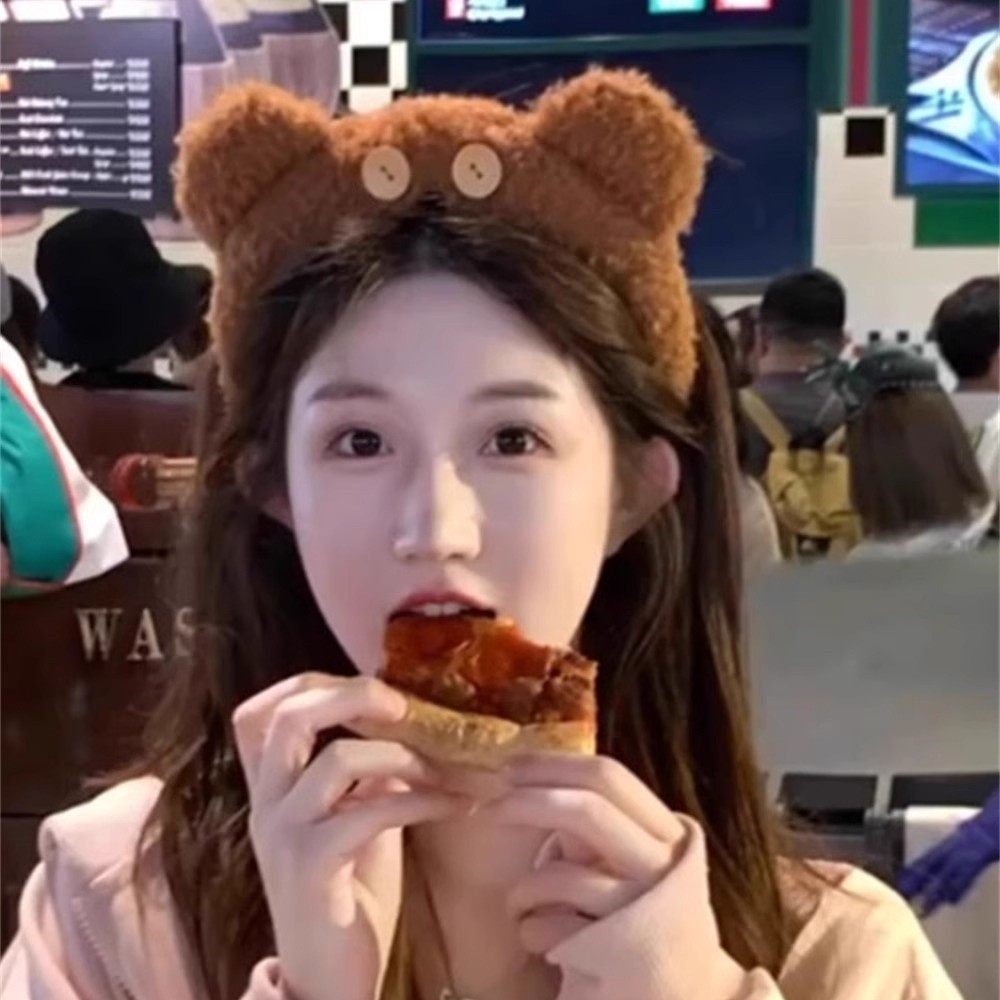 Universal Studios Tim Bear Headband หญิงน่ารักการ์ตูน Plush Face Wash Headband Disney Play Photo Hai