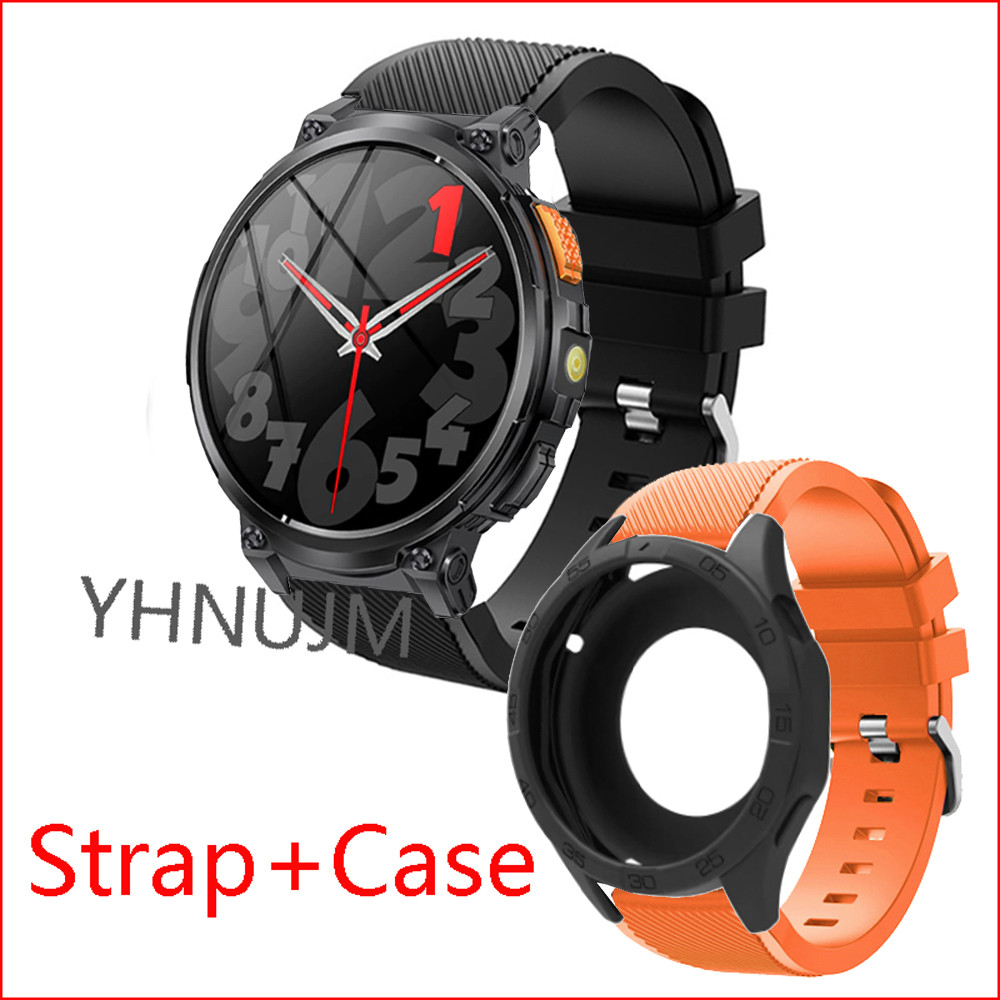 สาย เคส AXON Mega Smart Watch Case เปลือกป้องกันกันชนสําหรับ AXON Mega Smartwatch สายรัดซิลิโคนกีฬาน
