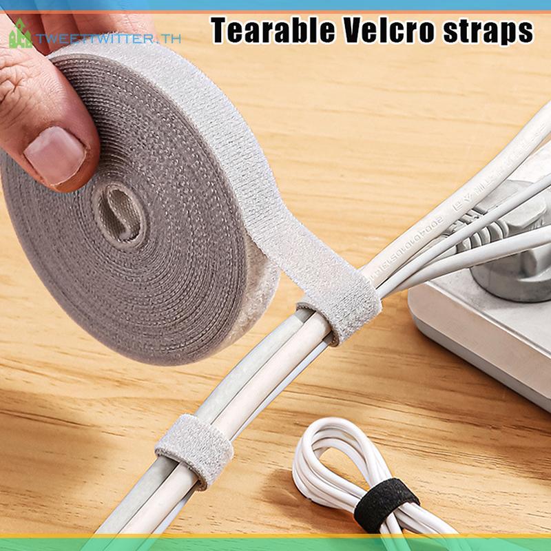 Tweet 5m Reusable Cable Organizer โต๊ะสาย Tie Organizer ข้อมูลสายป้องกันสายไฟเทป DIY อุปกรณ์เสริม TH