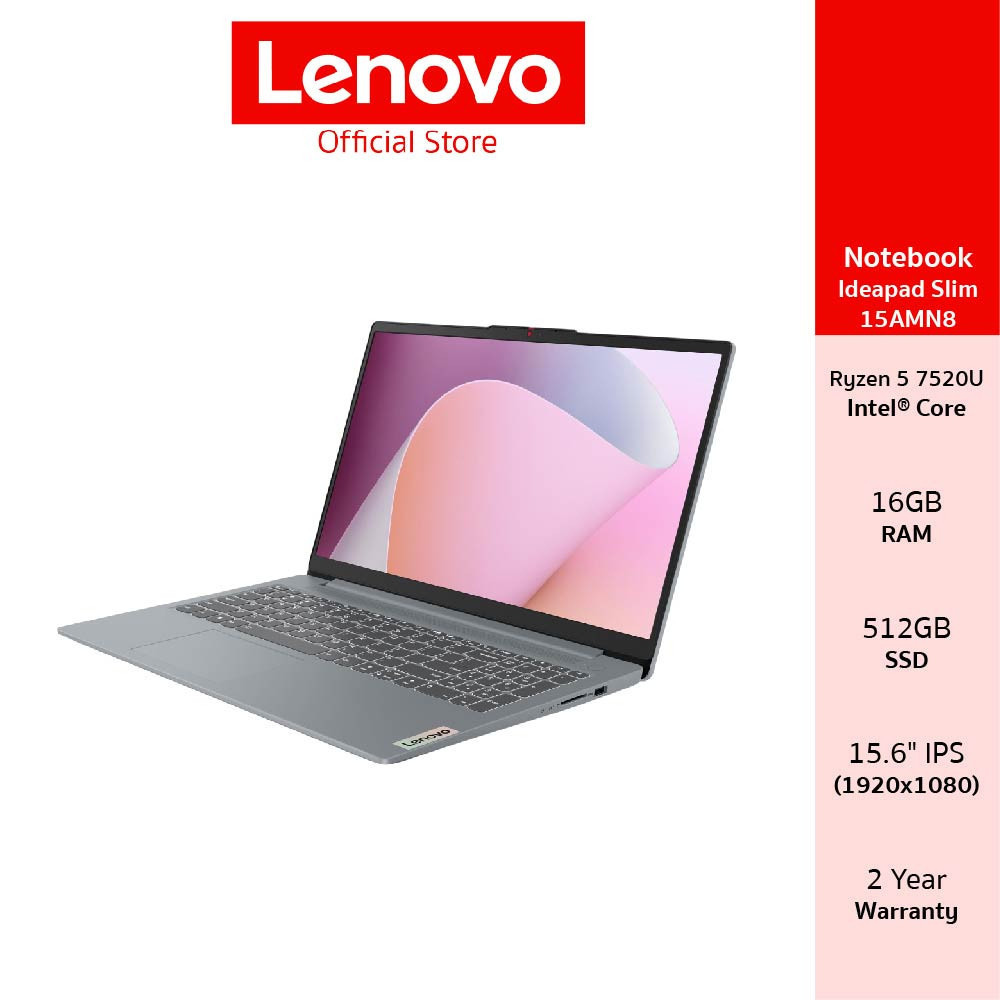 Lenovo Ideapad Slim 3 15AMN8(82XQ00T4TA)Notebook Ryzen 5 7520U 16GB SSD 512GB 15.6" IPS