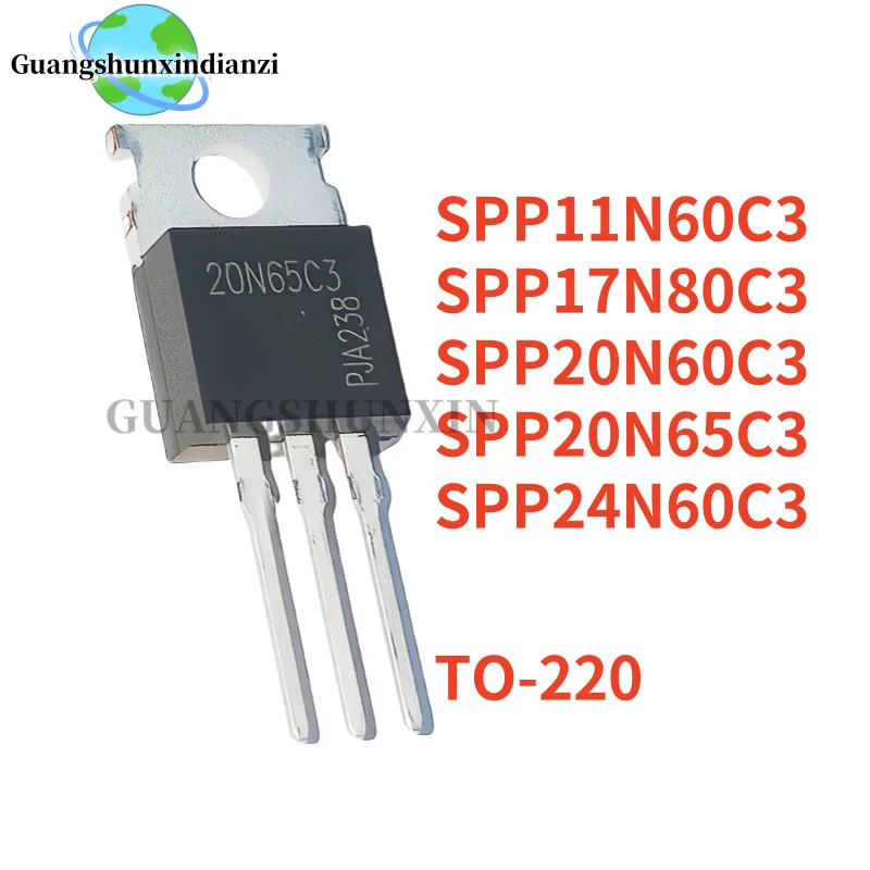 5PCS SPP20N60C3 SPP24N60C3 SPP11N60C3 SPP20N65C3 SPP17N80C3 TO-220 20N60C3 24N60C3 11N60C3 20N60C3 1