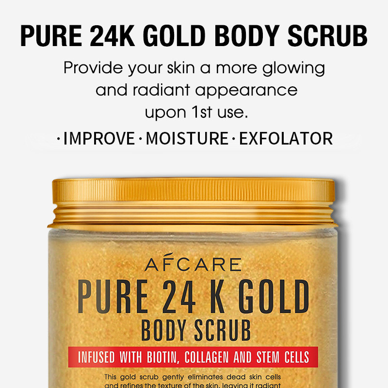 Hot 24k Gold Scrub Gentle Cleanser Moisturizing Moisturizing Soft Skin Sea Salt Scrub 10.23