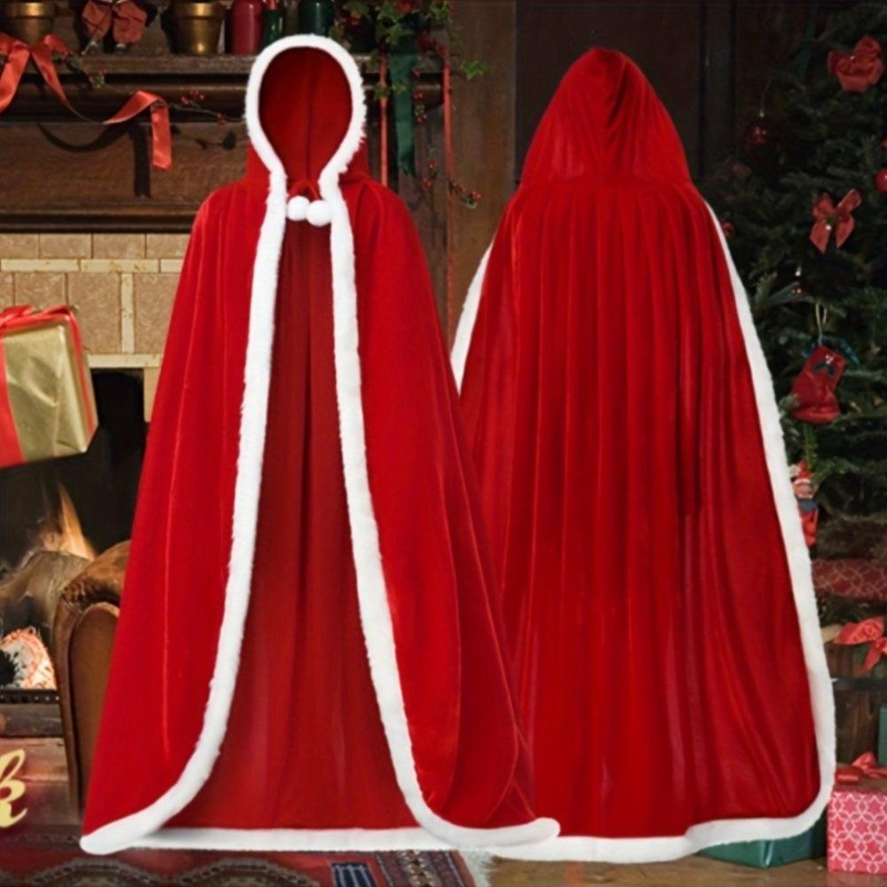 เสื้อคลุมคริสต์มาส Santa Cape เครื่องแต่งกายสำหรับครอบครัว ใช้ได้ในงานเฉลิมฉลองและปาร์ตี้