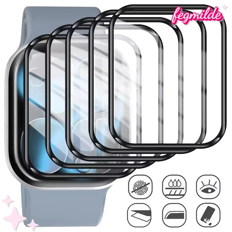 ฟิล์มกระจกนิรภัย 3 มิติ for Apple Watch 49มม 46 45 42มม 40 44มม for Iwatch Ultra/SE 3 2 Series 11 10 9 8 7 6 5 38มม