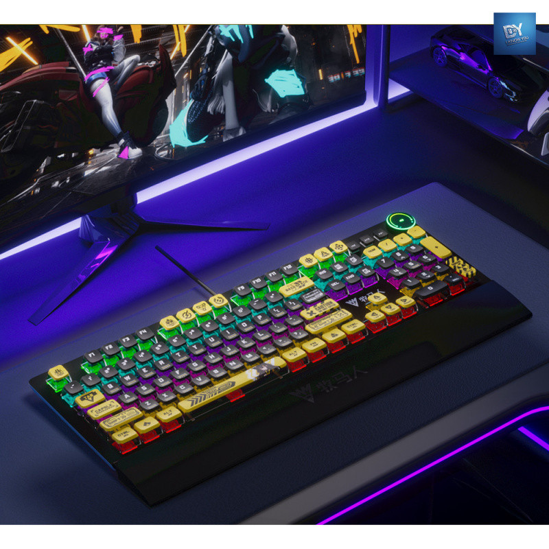 I KNOW YOU 87-คีย์ รุ่นแบบมีสาย ยูเอสบี คีย์บอร์ดแบบกลไกเกมแบบมีสายสําหรับเล่นเกมโดยเฉพาะคอมพิวเตอร์